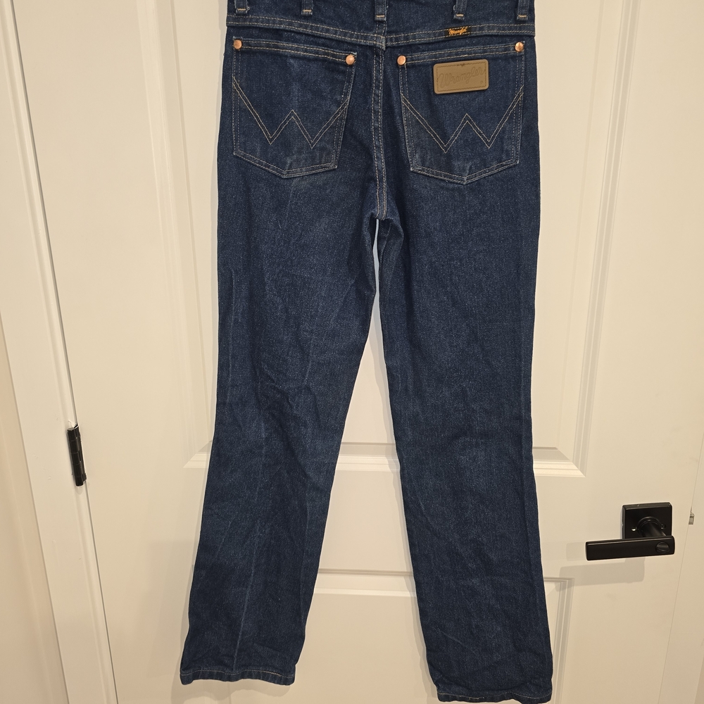 Wrangler Dark Blue Jeans‎ 27x 32 Mens Womens Durable Vintage Cowboy Dancing Work